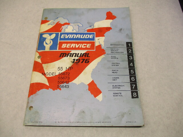 5193 OMC 1976 Evinrude Outboard Service Manual 55 HP 55672 55673 55642 55643