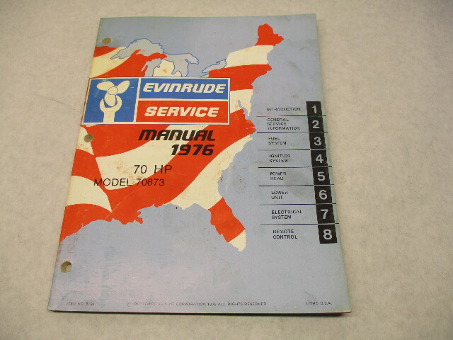 5194 OMC 1976 Evinrude Outboard Service Repair Manual 70 HP Model 70673