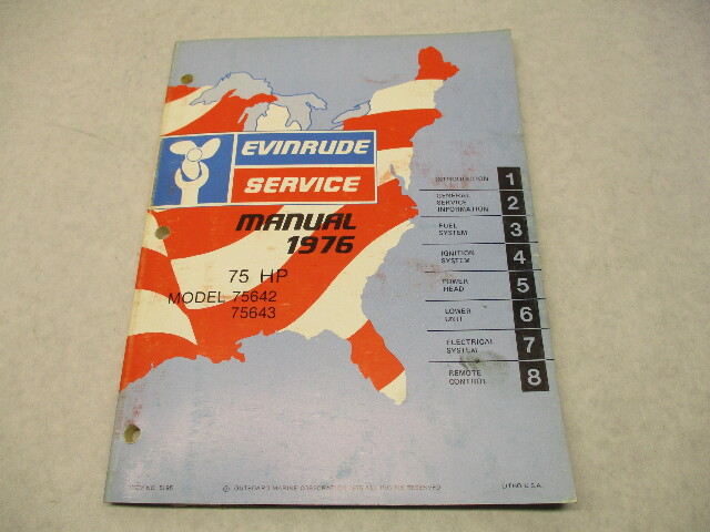 5195 OMC 1976 Evinrude Outboard Service Repair Manual 75 HP 75642 75643