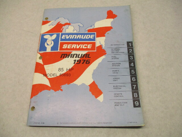 5196 OMC 1976 Evinrude Outboard Service Repair Manual 85 HP 85693