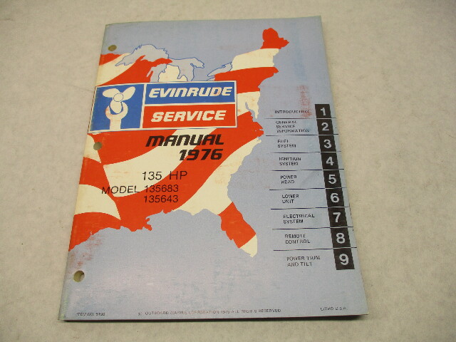 5198 OMC 1976 Evinrude Outboard Service Repair Manual 135 HP 135683 135643