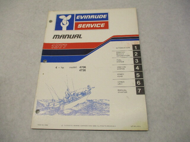5303 OMC 1977 Evinrude Outboard Service Repair Manual 4 HP Models 4706 4736