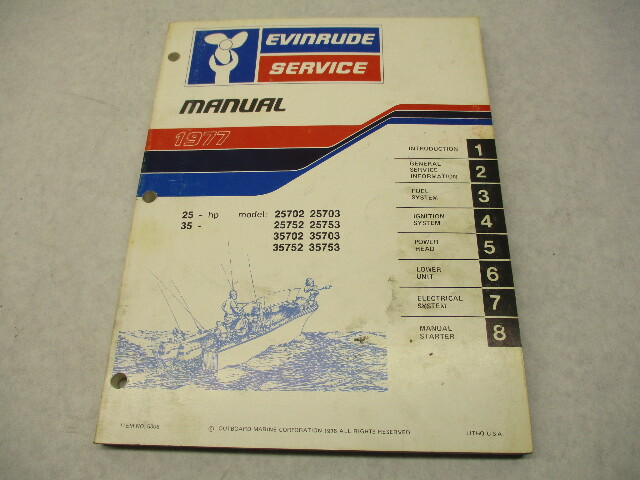5306 OMC 1977 Evinrude Outboard Service Repair Manual 25, 35 HP Models
