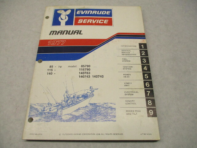 5310 OMC 1977 Evinrude Outboard Service Manual 85 115 140 HP 85790 115790 140783