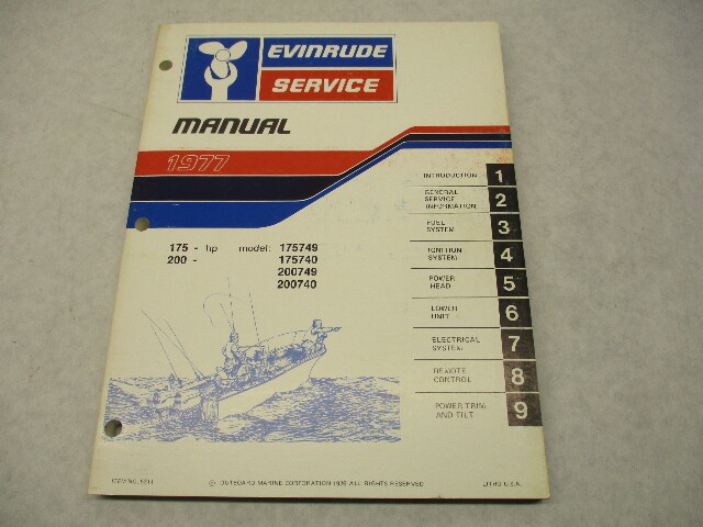 5311 OMC 1977 Evinrude Outboard Service Repair Manual 175 200 HP 175749 200740