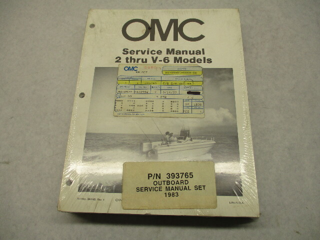 393765 OMC Johnson Evinrude 1983 Outboard Service Repair Manual Set 2 thru V-6