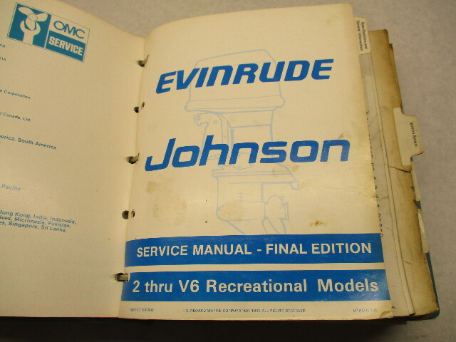 1985 OMC Evinrude Johnson Recreational Outboard Service Repair Manual 2 Thru V-6