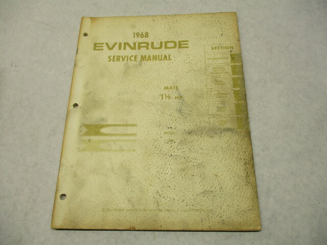 4476 OMC 1968 Evinrude Outboard Service Repair Manual 1.5 HP Mate Model 1802