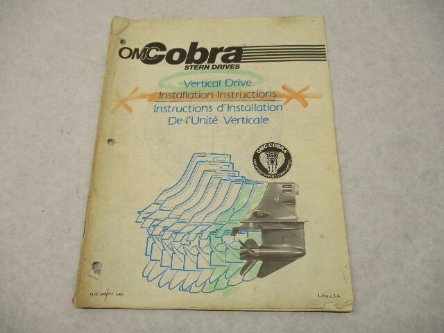 985777 OMC Cobra Stern Drive Vertical Drive Installation Instructions 1987