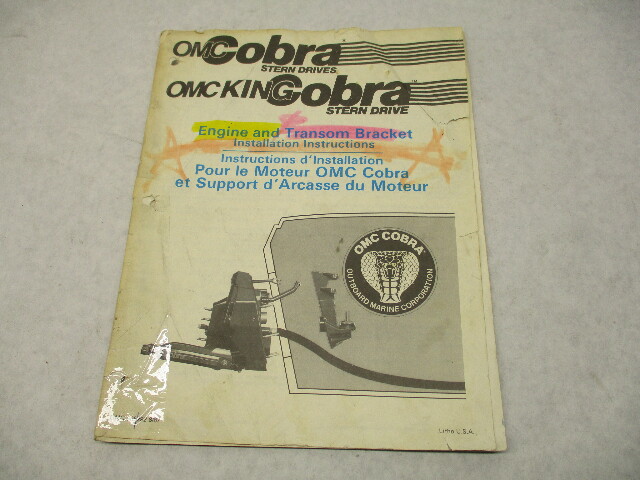 985292 OMC Cobra Stern Drive Engine & Transom Bracket Installation Instructions