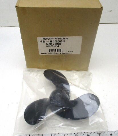 48-815084 Mercury Black Max 7 3/8 x 6 Pitch 3-Blade Alum Propeller 2-3.3HP