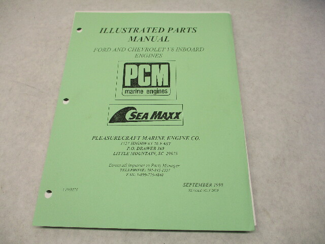 L190023 2000 PCM Marine SeaMaxx Parts Manual for Ford & Chevy V8 Inboard Engines