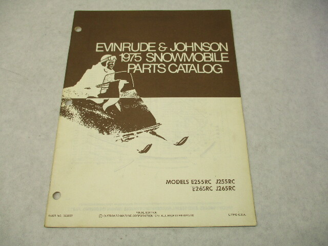 263957 OMC 1975 Evinrude Johnson 35, 45 HP Snowmobile Parts Catalog E255RC J265RC