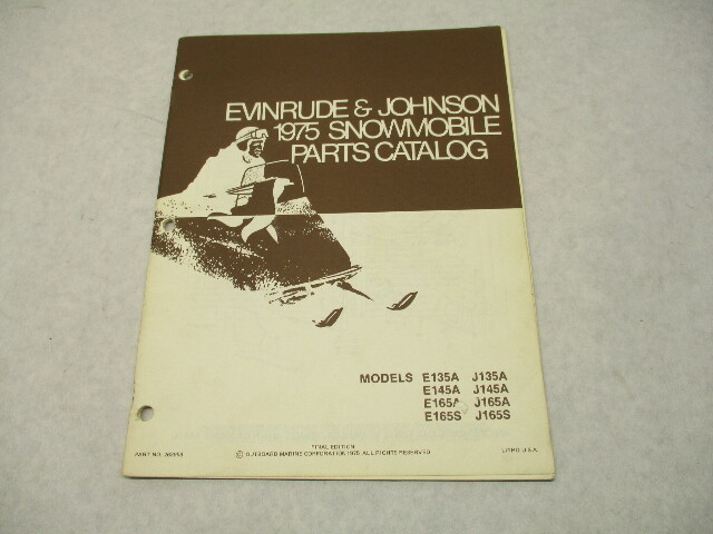 263958 1975 Evinrude Johnson 35-50 HP Snowmobile Parts Catalog E135A J165A Final
