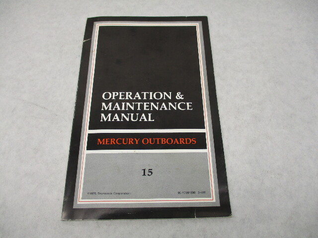 90-17991890 1988 Mercury Outboard Operation & Maintenance Manual 15 HP