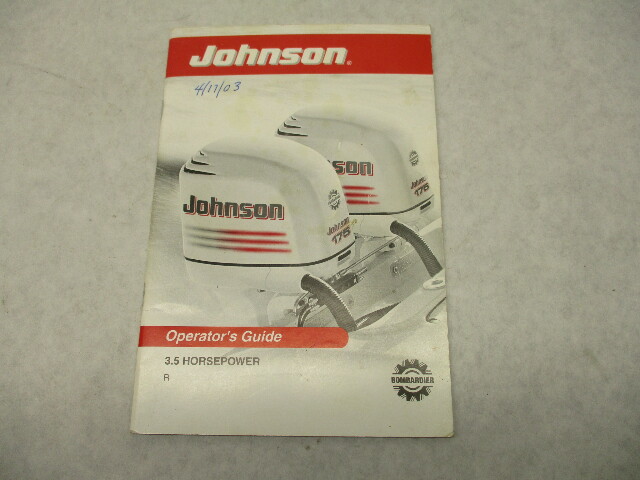 215444 BRP Johnson Outboard Owner's Operator's Guide Manual 3.5 HP 2003
