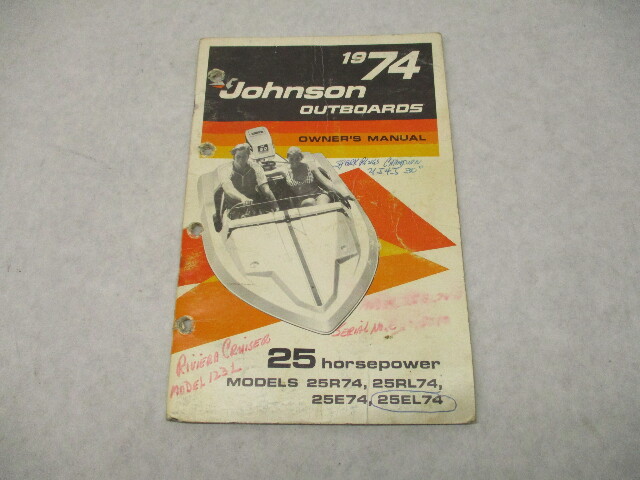 386192 OMC Johnson Outboard Owner's Operation Manual 1974 25 HP 25R74 25EL74