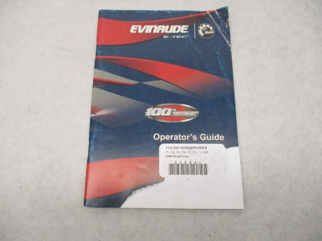 215834 BRP Evinrude E-TEC Outboard Owner's Operator Guide Manual 115-200 HP 2009