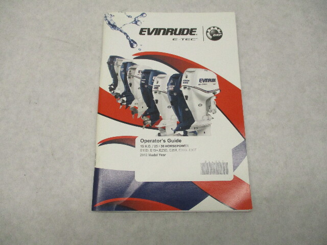 216067 BRP Evinrude E-TEC Owner's Operator Guide Manual 15 HO 25/30 HP 2012