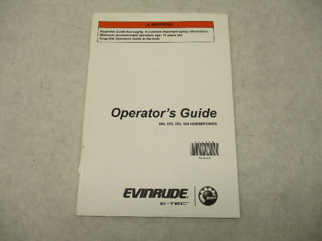 216348 BRP Evinrude E-TEC Owner's Operator Guide Manual 200-300 HP 2015 Rev D