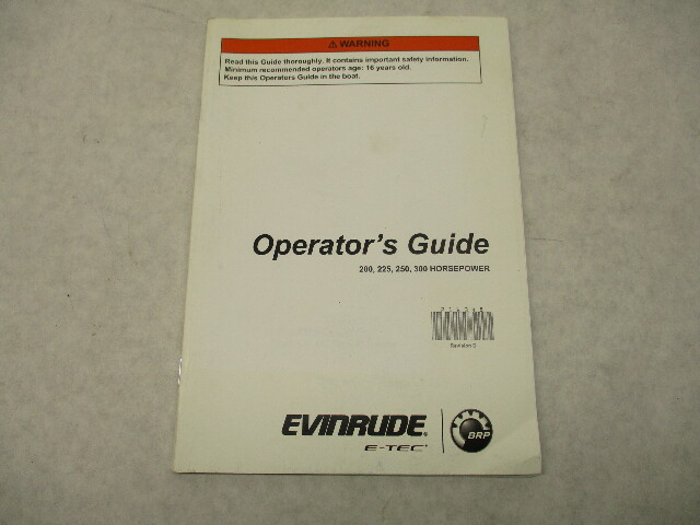 216348 BRP Evinrude E-TEC Owner's Operator's Guide Manual 200-300 HP 2015 Rev D