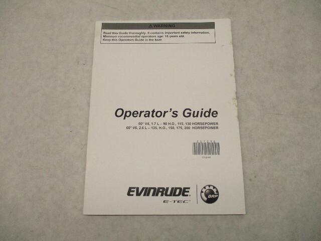 217098 BRP Evinrude E-TEC Owner's Operator Guide Manual V4 V6 60 115-300 HP 2019