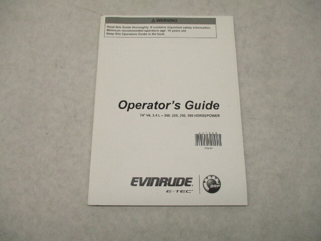 217088 BRP Evinrude E-TEC Owner's Operator Guide Manual V6 74D 3.4L-300 HP 2019