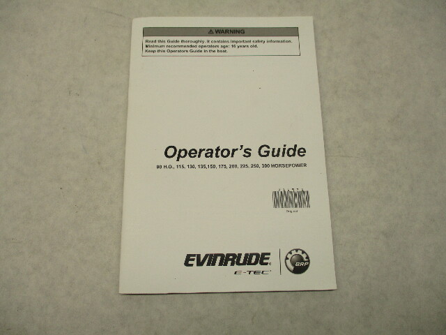 216975 BRP Evinrude E-TEC Owner's Operator's Guide Manual 90HO 115-300HP 2017