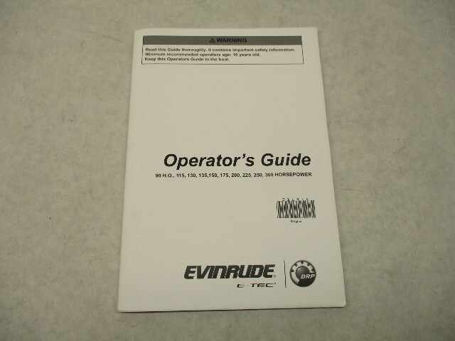 216975 BRP Evinrude E-TEC Owner's Operator's Guide Manual 90 HO 115-300 HP 2017