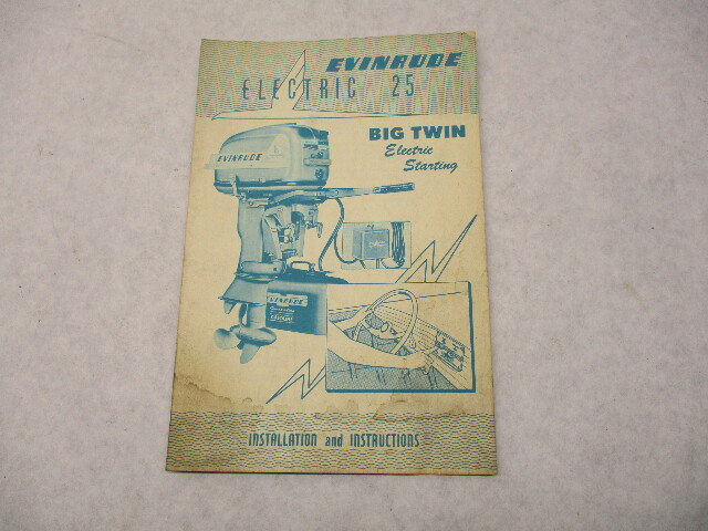 203667 Evinrude Electric 25 Big Twin Starting Installation & Instructions Manual