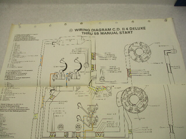 OMC Evinrude Johnson Wiring Diagram CD II 4 Deluxe thru 55 Manual Start Models