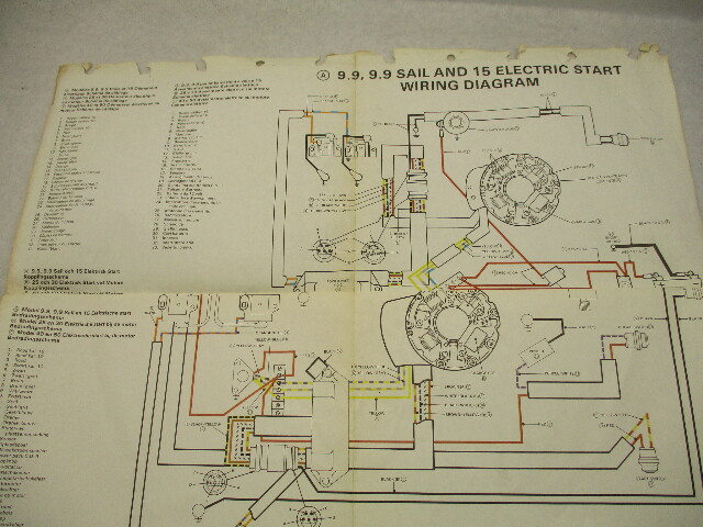 OMC Evinrude Johnson Wiring Diagram Electric Start 9.9 Sail 9.9-50 HP Outboards