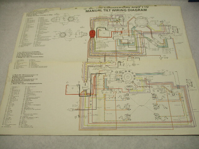OMC Evinrude Johnson Wiring Diagram Remote Electric Start 90-110COMM 150-175 HP