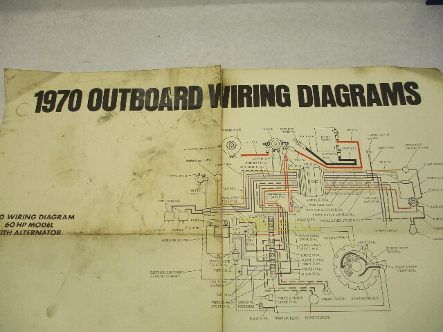 1970 OMC Evinrude & Johnson Outboard Wiring Diagrams 60 85 115 Hp w/Alternator