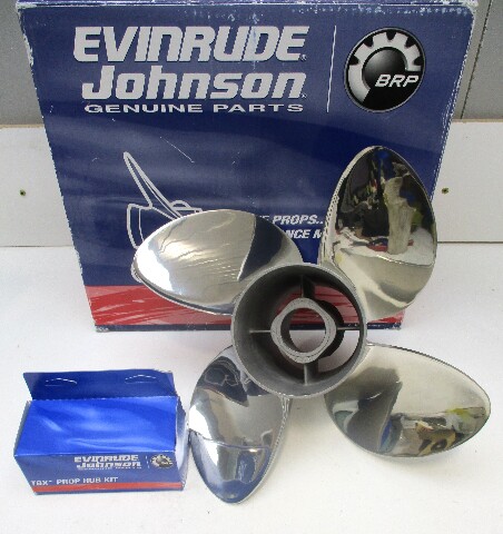 763938 14 1/4 x 17P TBX Hub Kit 4 Blade SS Cyclone RH Prop Evinrude Johnson V6