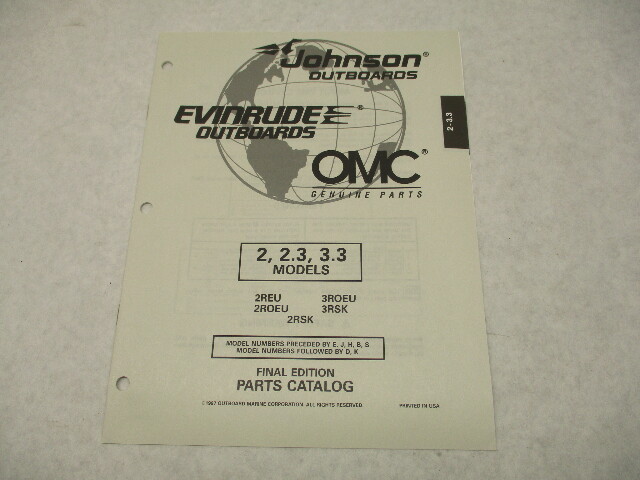 438688 OMC Evinrude Johnson 2-3.3 HP Outboard Parts Catalog 1997 Final Ed