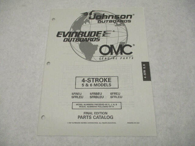 438692 OMC Evinrude Johnson 5-6 HP 4-Stroke Outboard Parts Catalog 1997 Final Ed