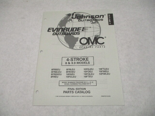 438693 OMC Evinrude Johnson 8-9.9 HP 4-Stroke Outboard Parts Catalog 1997 Final
