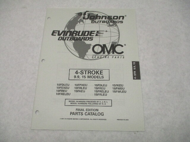 438696 OMC Evinrude Johnson 9.9-15 HP 4-Stroke Outboard Parts Catalog 1997 Final