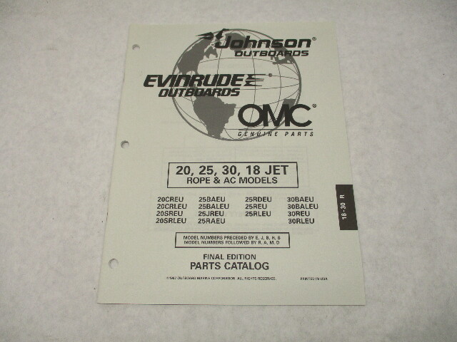 438697 OMC Evinrude Johnson 20-30 HP 18 JET Outboard Parts Catalog 1997 Final