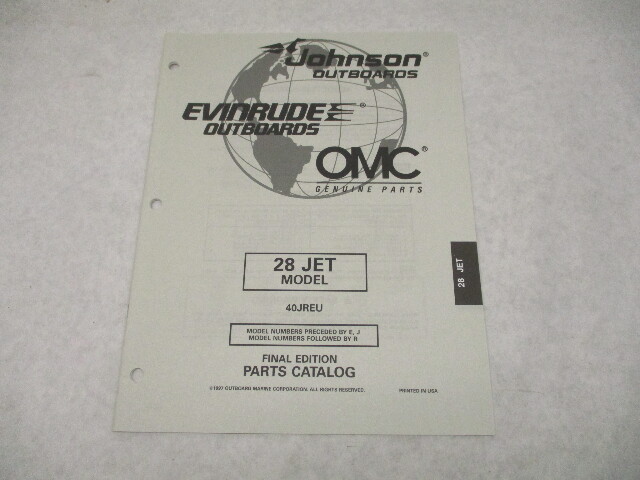 438706 OMC Evinrude Johnson 28 JET Outboard Parts Catalog 1997 Final Edition