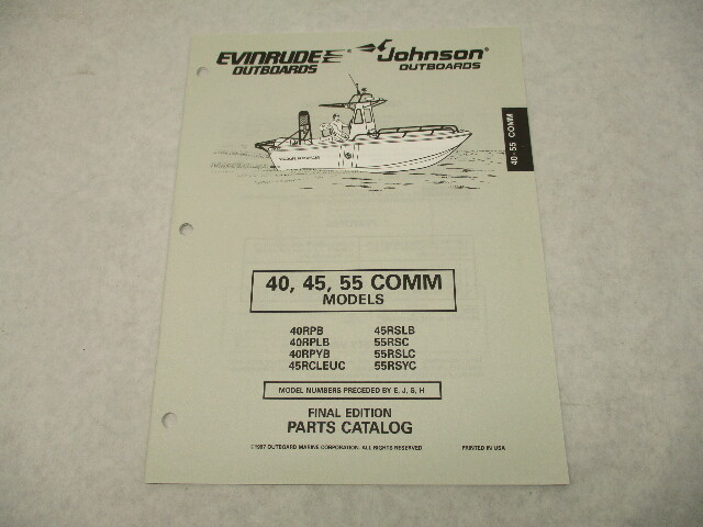 438708 OMC Evinrude Johnson 40-55 COMM Outboard Parts Catalog 1997 Final Edition