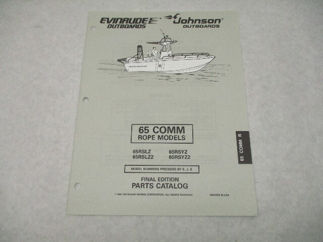 438712 OMC Evinrude Johnson 65 COMM Rope Outboard Parts Catalog 1997 Final Ed