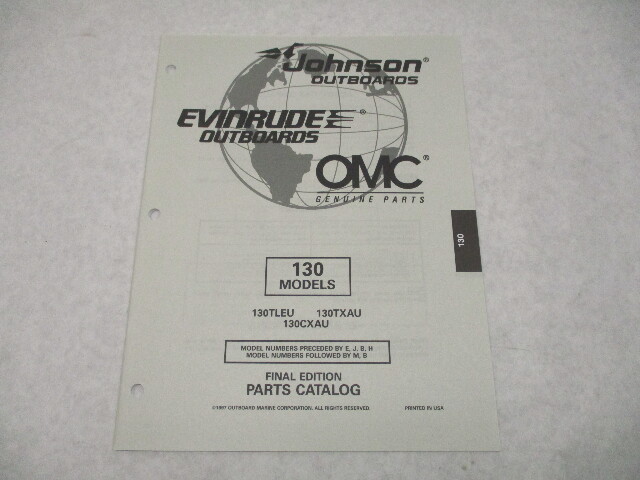 438718 OMC Evinrude Johnson 130 HP Outboard Parts Catalog 1997 Final Edition