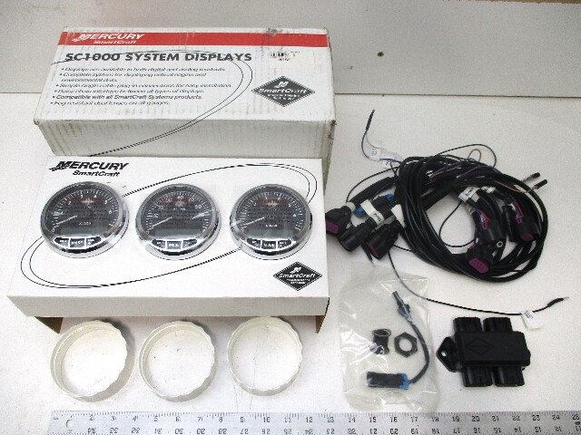 79-889223K31 Mercury SmartCraft SC1000 Dual Tach & 80 MPH Speed Black Chrome Kit