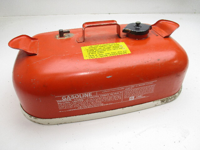 OMC Evinrude Johnson Outboard 3 Gallon Remote Red Metal Gas Tank Fuel Can