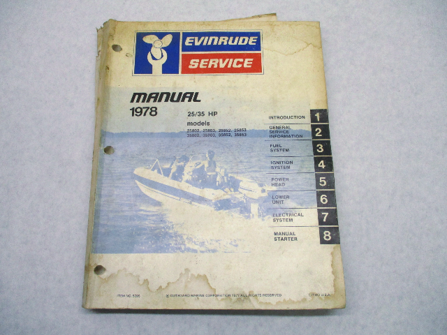 5395 1978 Evinrude Outboard Service Repair Manual 25/35 HP Models