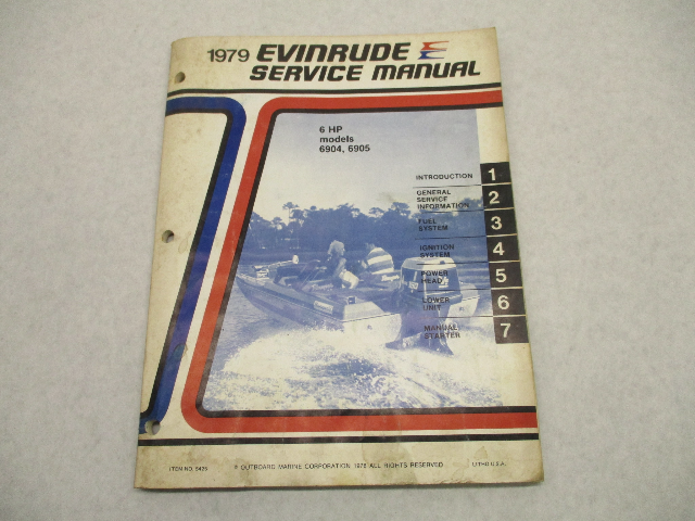 5425 Evinrude 1979 Outboard Service Repair Manual 6 HP 6904 6905