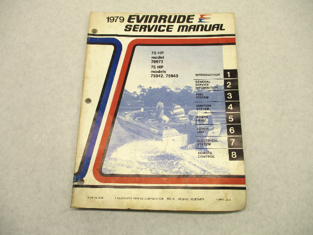 5429 OMC Evinrude Outboard Service Repair Manual 70-75 HP 1979