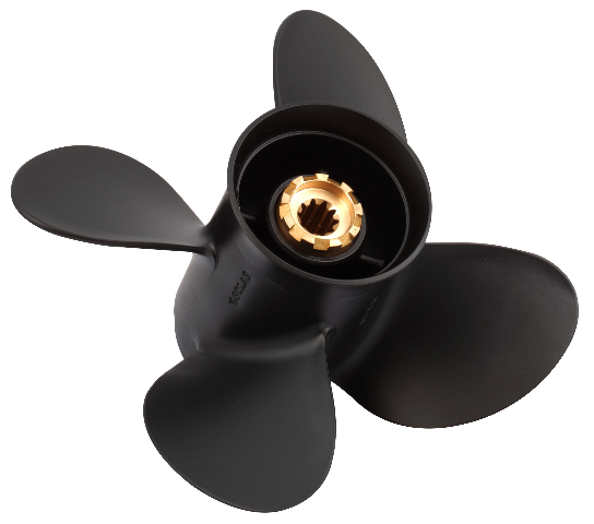 AMITA4 (B) 4-Blade 10 X 14 Propeller for MERCURY/MARINER 9.9-25 HP Outboards